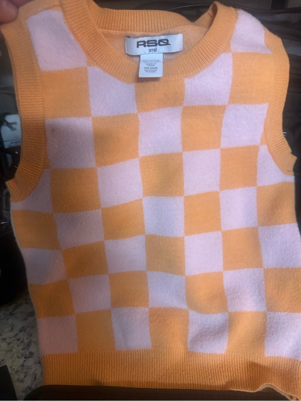 RSQ Pink Daisy and checkered Knit Sleeveless Vest Tops (set of 3!) - Picture 6 of 8